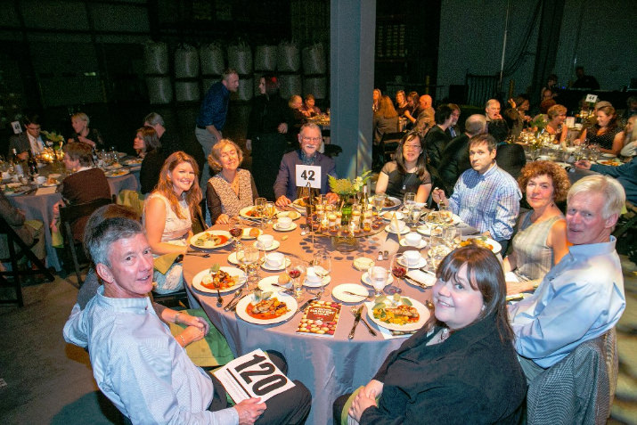 Stanley Barnwell, Jill Beidler, Linda Eyerman, Bill Gaylord, Rae Piesner, Eric Piesner, Anita Beck, Alan Beck and Mis Carlson-Swanson enjoying Oregon Harvest Dinner. 