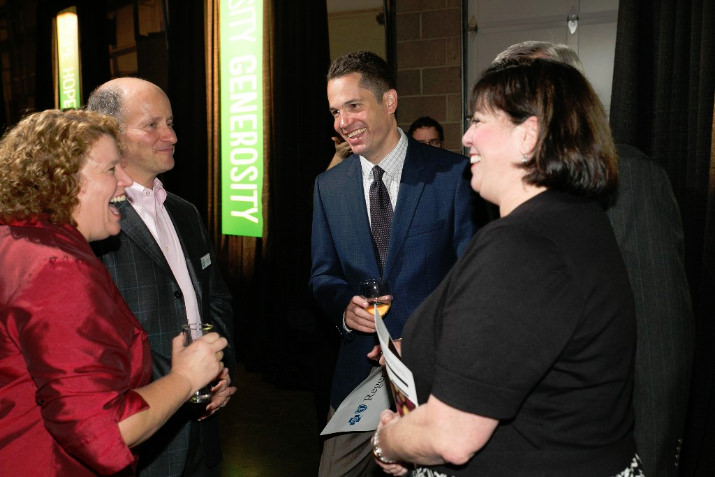 OFB–Pacific Foods - Susannah Morgan, CEO of Oregon Food Bank and Josh Hinerfield, Vice Chair of Oregon Food Bank’s Board of Directors, chat with Roy Schmick and Kathy Murray of Pacific Foods. The company is a big supporter of Oregon Food Bank’s efforts to eliminate hunger.   