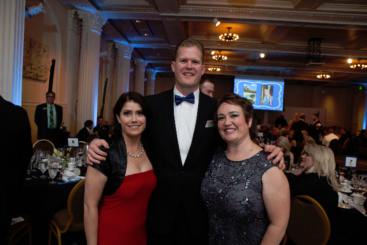 Wish recipient and special guest speaker Renae Goettel with Make-A-Wish Oregon board chair Geoff Sinclair and Make-A-Wish Oregon CEO Laila Cook. 