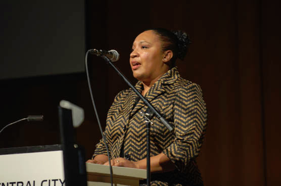 Freda Ceaser, Program Manager of CCC’s Employment Access Center, opened the luncheon with a stirring rendition of “One Voice.”