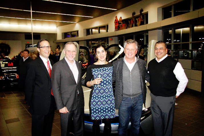 Chris Hermann (second in from the right) rang in the New Year with the unveiling of his new 2015 BMW i8 at the Kuni BMW dealership in Beaverton, Ore. Hermann is pictured here with Richard Kumar (far right), Area Manager for BMW of North America; Heather Martin, Executive Director of the Classic Wines Auction; Greg Goodwin, CEO of Kuni Automotive and Classic Wines Auction Board Member; and Shane O’Hanrahan, General Manager of Kuni BMW (far left).