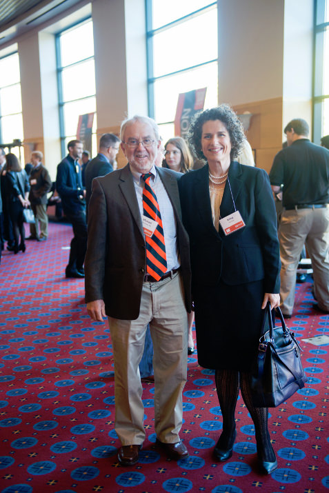 Dr. Michael Morrissey professor and director of the Food Innovation Center poses with Betsy Hartley from the College of Agricultural Science.