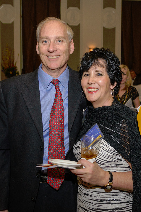 Board members Doug Lyons and Anne Naito-Campbell catching up