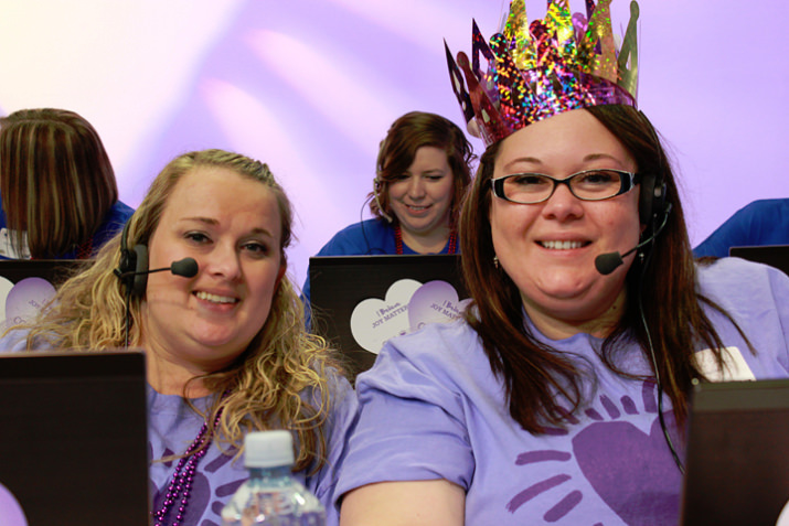 In honor of her daughter, Caitlyn, a CCA Community Hero in 2012 who died from cancer in 2013, Shawna Higgins-Buscher, and her sister, Tiffany Higgins, volunteered at the phone bank.