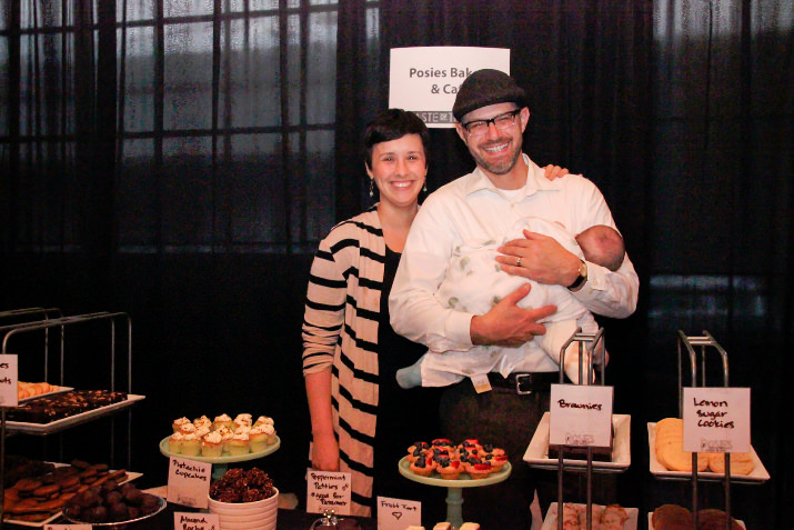 Baby Miette joins parents Jessie Burke and Jonathan Cohen in serving delicious treats from Posie’s Cafe.