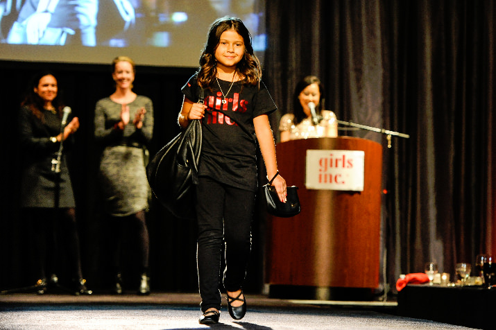 Girls Council member, Salma, with Nike Bags Team purse for Vanessa Garcia-Brito, Senior Director, Partnerships & Strategic Communications for the Nike Foundation and 2015 Purse-o-nality. 