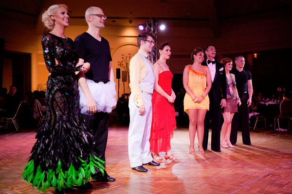 PCRI’s 2015 Dancing with the Stars Gala will feature four prominent Portland community members (clockwise from top left): Pamela Weatherspoon, Gunther Oakey, Jenelle Isaacson, and Ian Parker, each trained by and dancing with professionals from Fred Astaire Dance Studio. 