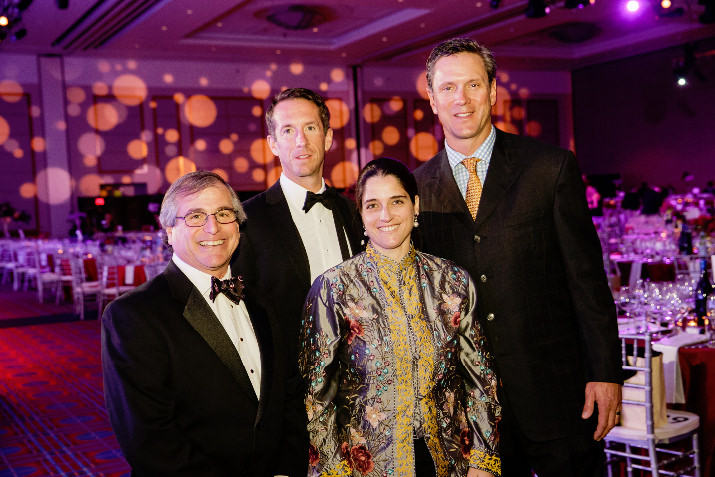 The 2015 Classic Wines Auction Honorary Wine Ambassadors (left to right), Tony LeBlanc from Silver Oak (Calif.), Chris Mazepink from Archery Summit (Ore.),  Priscilla Incisa della Rocchetta from Sassicaia (Italy), and Drew Bledsoe from Doubleback Winery (Wash.)