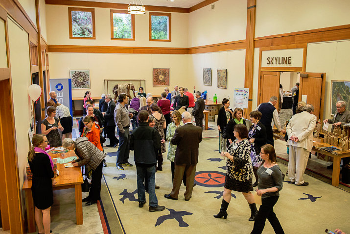 Close to 230 CPAH supporters enjoy the evening at “HomeWord Bound: An Event of Literary Proportions,” the 17th annual fundraiser for Community Partners for Affordable Housing on April 10 at the Oregon Zoo. Photo by Angela Bohlke.