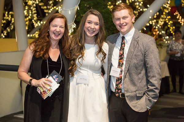 Executive Director Quinland Porter with Katie Benage, YMA Senior Counselor and Tate M, current YMA student.