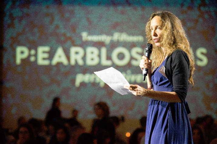 Board President Jennifer Bruml giving the Welcome Speech at p:earblossoms 2015 - Garrett Downen Photography 