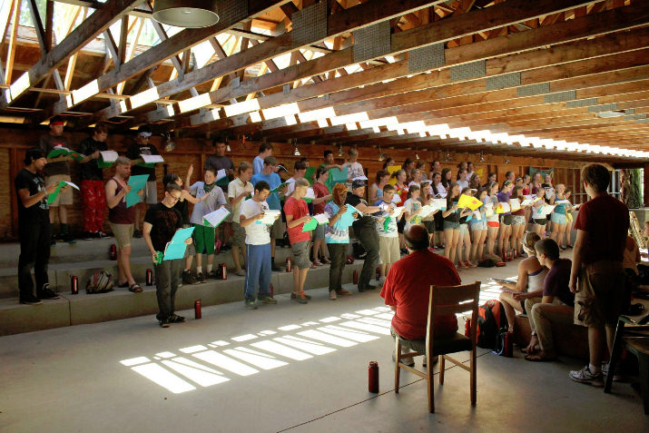 In 1998, The Project partnered with Camp Caldera to provide theatre artists for a new program at Blue Lake near Sisters. The following year, The Young People’s Theatre Project Performing Arts Camp was begun, with 30 selected middle and high school students attending a two-week session at Caldera, and returning to Portland to join a Children’s Chorus, Junior Ensemble, and Tech Theatre crew to present the musical