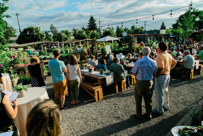 This inaugural event took place at the SE Portland Dennis’ 7 Dees Garden Center at 6025 SE Powell Boulevard. Over 100 guests and sponsors were gathered together at the picturesque garden center to help build and fund a new endeavor at Human Solutions – their new children’s Garden Program at their various programs to help homeless and low-income families around the Portland area.