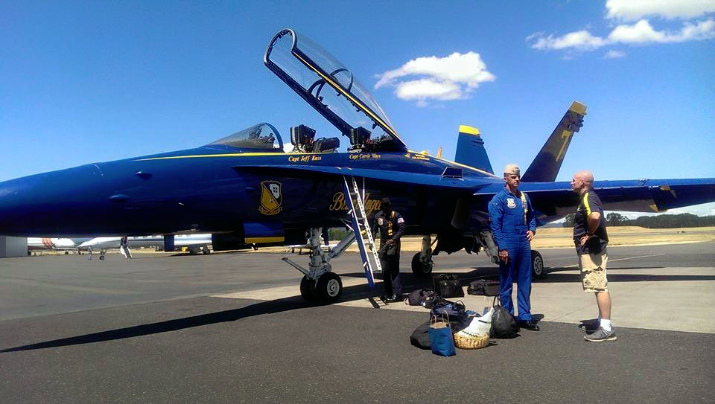  Blue Angel #7 Capt. Jeff Kuss arrive in Oregon in preparation for the Intel Oregon International Air Show 