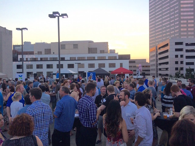 They gathered on the rooftop of the Embassy Suites downtown to enjoy the city view, music, food and giveaways (including a chance to win free tickets to SearchFest 2016).  