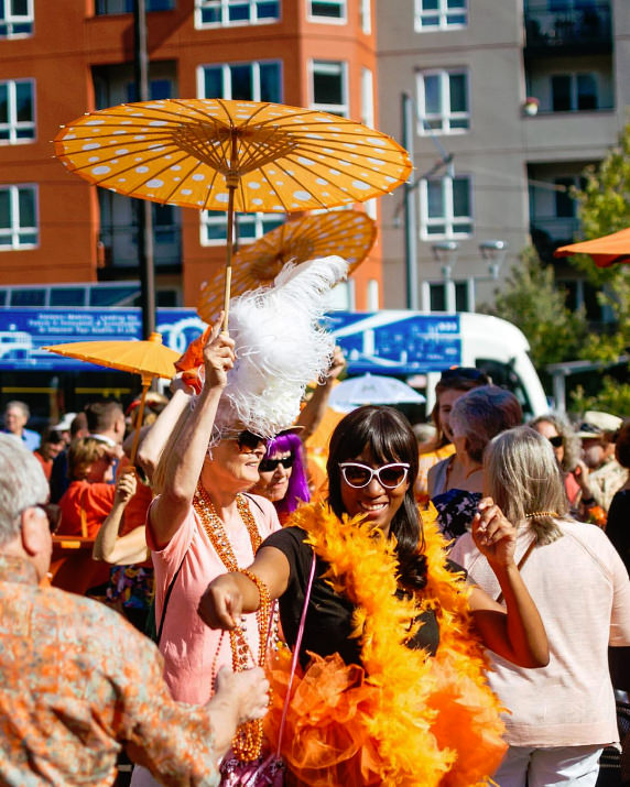 The party was a great event to bring out anything orange!  All rides on TriMet buses, MAX trains, Portland Streetcar and the Portland Aerial Tram were free all day. 