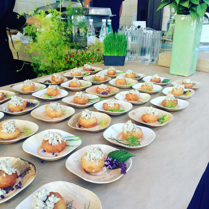 Hot chicks! Dough filled with savory chicken & spicy tamarind creme. #FeastPDX #letthegamesbegin