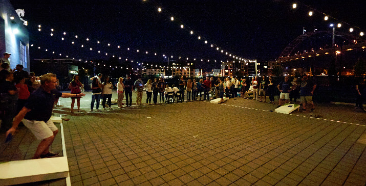  The Cornhole Classic tournament finals went well into the night 