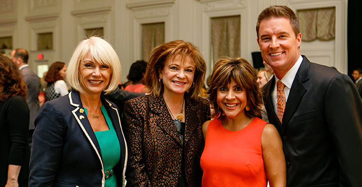 Tracy Curtis – Regional President, Wells Fargo Bank and Board Member, Girl Scouts OSW; DJ Wilson - President/General Manager, KGW; Russ Lewis - KGW Anchor; and Sally Ramirez, Assistant News Director at KGW TV