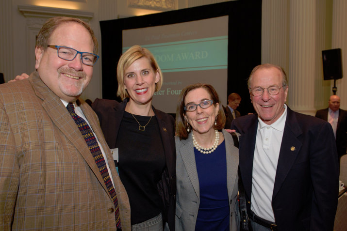 Bill Dickey, Representative Jennifer Williamson, Governor Kate Brown, former Governor Ted Kulongoski