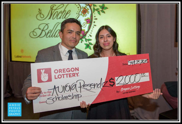 The Oregon Lottery presented our student honoree, Aurora Resendiz, with a surprise scholarship for $2,000. Deputy Director Roland Iparraguirre encouraged Aurora to defy stereotypes by pursuing education. Aurora graduated from Madison HS in June and is now enrolled at Portland Community College. 