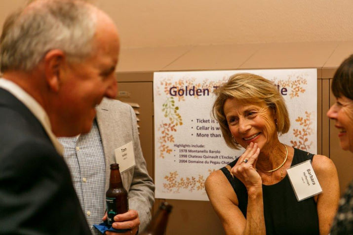 Barb Heffernen catches up with friends at the cocktail hour. 