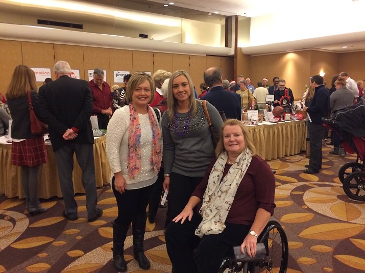 Leslie Adams, Tara Rayburn, Vicky Aubry-Rayburn. Leslie and Vicky are with Performance Mobility, one of the sponsors of Wheel to Walk's event.