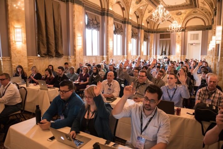 The sold out SearchFest crowd participates in one of the 16 sessions throughout the day.