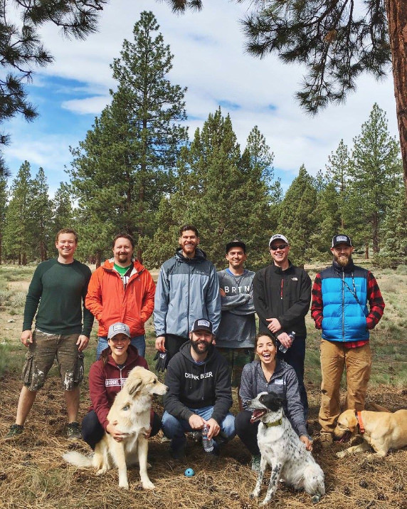 The team from 10 Barrel giving back for Earth Day at SE Bend Park! — in Deschutes, Oregon.