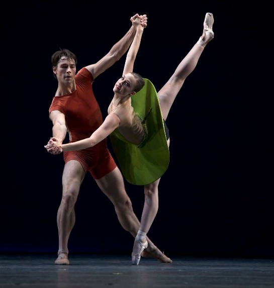 Happy St. Patrick's Day! Enjoy this TBT shot of Candace Bouchard and Artur Sultanov in Forsythe's "Virtiginous Thrill of Exactitude". We're so excited to see more Forsythe next season with the OBT premiere of "In the Middle, Somewhat Elevated"