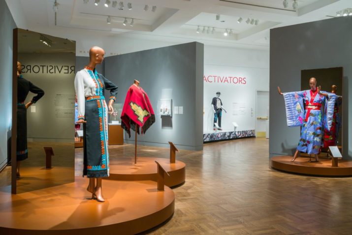 Native Fashion Now examines five themes—Pathbreakers, Revisitors, Activators, Provocateurs, and Motivators—reflecting how designers respond to ideas and trends in the world of Native fashion. Pathbreakers are groundbreaking designers, while Revisitors refresh, renew and expand on tradition. 