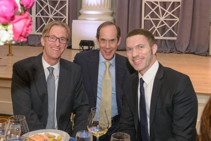  Portland mayor-elect Ted Wheeler; Brian Druker, M.D., director, OHSU Knight Cancer Institute; Travis Knight, president and CEO, LAIKA.