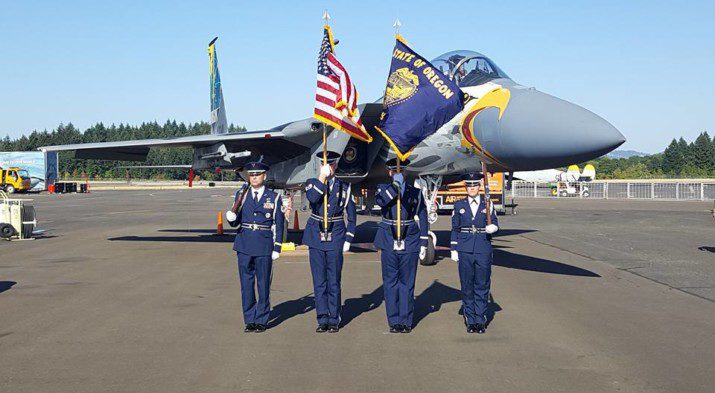 The Oregon Air National Guard is celebrating 75 years with a special private event tonight at the Oregon International Air Show with their specially painted F-15 Eagle as a backdrop.