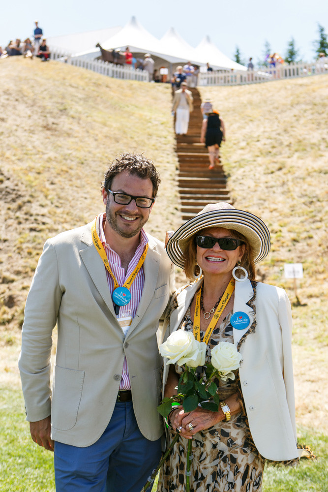 Outgoing Classic Wines Auction Board Chair, DJ Wilson (pictured right) and incoming Board Chair, Matt Felton, get ready to address the crowd and kick of the parade of hats competition. 