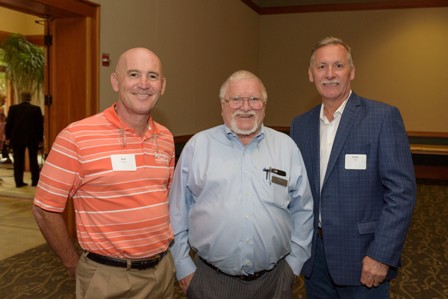 Bob Grover of Pacific Landscape Management, Metro President Tom Hughes, and Keith Peal of Baker Rock Resources