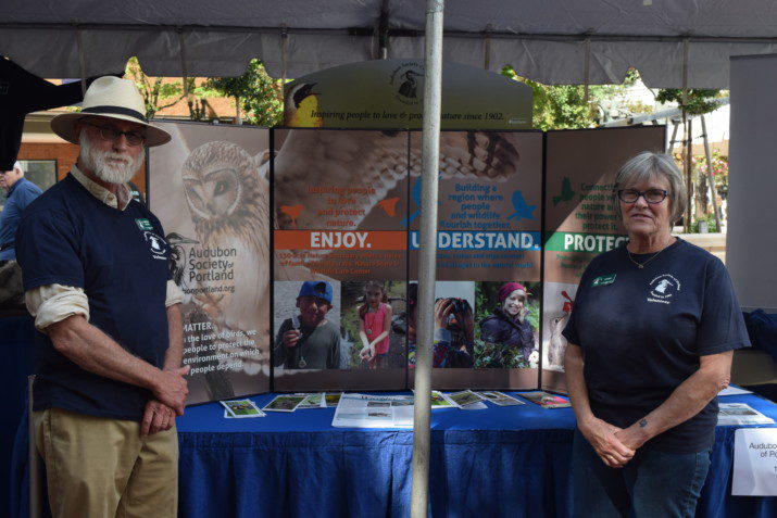 Lawrence Evers and Marie Hutchinson were manning the Audubon Society of Portland booth.