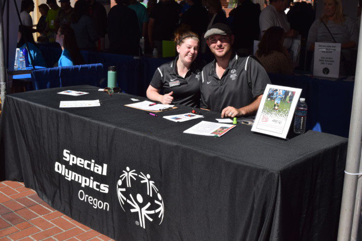 Special Olympics is looking for coaches! Caitlin Martin and Joe Harvey were signing folks up.