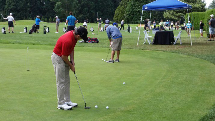  Players hit the putting green in preparation for Windermere Stellar’s seventh annual charity golf tournament at Columbia Edgewater Country Club in Northeast Portland last month. The tournament raised over $50,000 for the Windermere Foundation this year, totaling more than a quarter-million dollars raised for local low-income families and children throughout its seven year history.