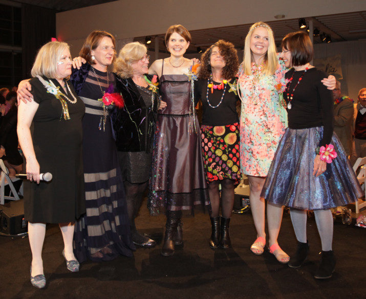 CHAP's staff celebrates the 10th anniversary (from left, Sarah Panetta, Faye Pendergrass, Carolyn Brecht, Sharon Jaye Perrins, Mary Miller Doyle and Maxine Hartwick)