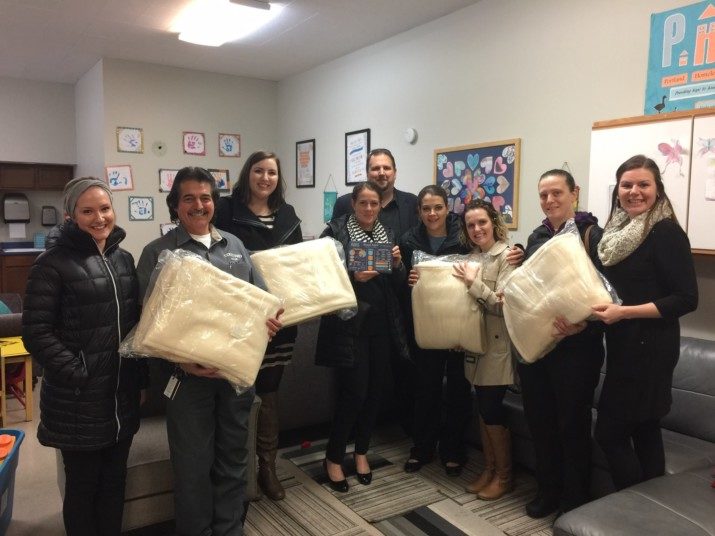 Thank you Courtyard Portland Downtown/Convention Center for keeping our families warm this winter by donating 60 new blankets! In addition to this generous donation, they included information about PHFS with their client gifts so more people will learn about the work that we do!