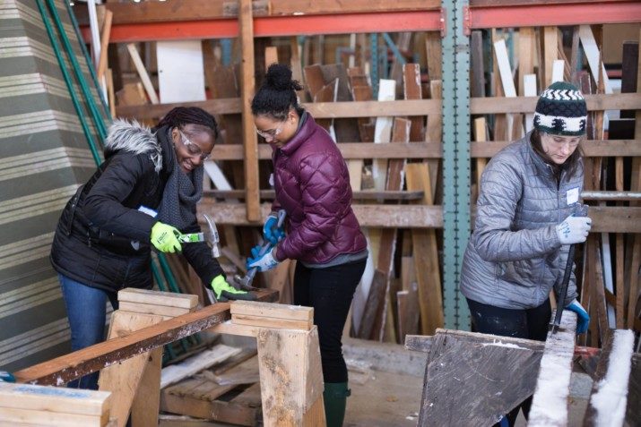 Kudos to these incredible volunteers for braving the cold this morning at the ReBuilding Center, a nonprofit which provides salvaged and reclaimed materials to make home repairs affordable to everyone.