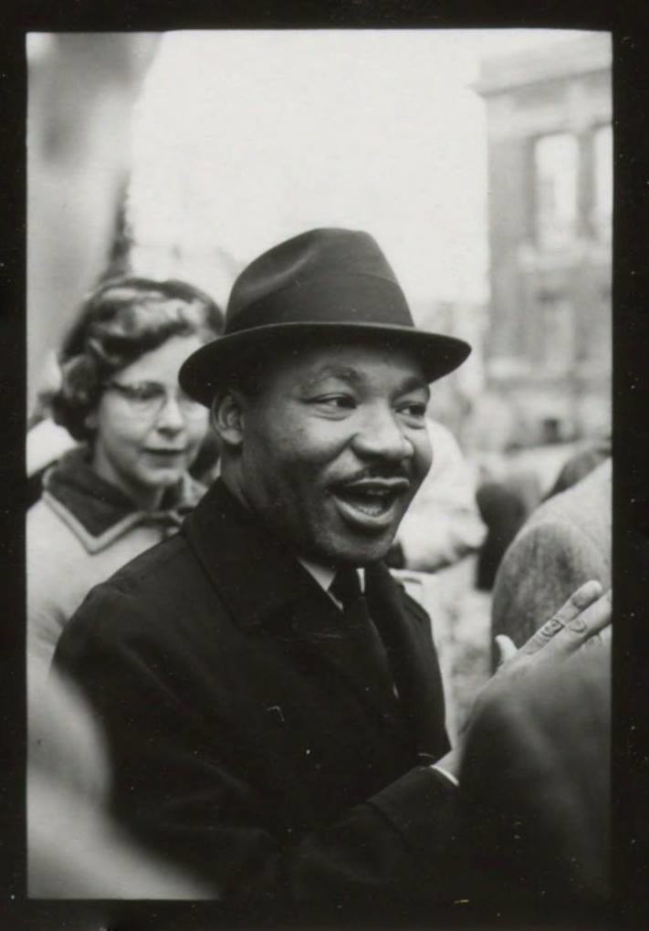 n remembering Martin Luther King Jr., we share this photo of the Civil Rights Movement leader and minister from January of 1965, when he was a guest preacher at Memorial Church in Harvard Yard.