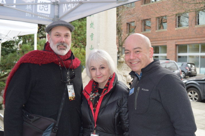 Dan Skach-Mills, Mel Lee, and Van Machado were welcoming garden supporters.