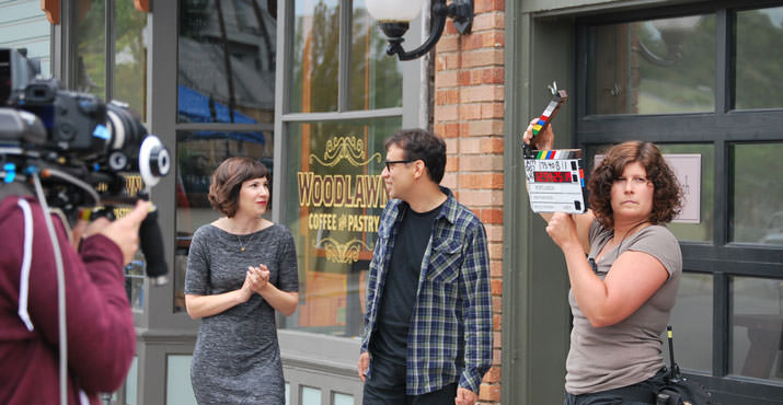 Setting up for the Portlandia filming with Carrie Brownstein and Fred Armisen