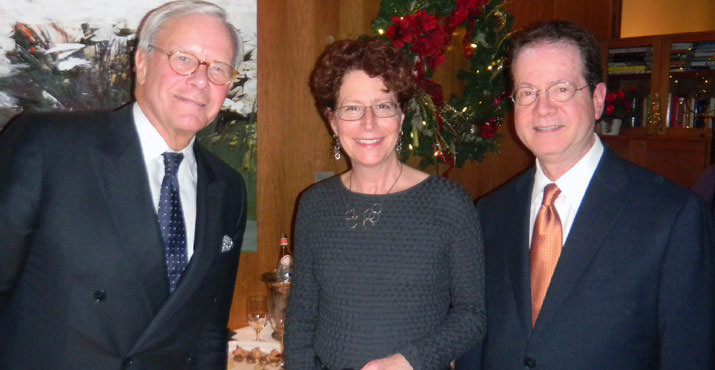 Tom Brokaw gave President Barry Glassner and his wife, Betsy Amster,