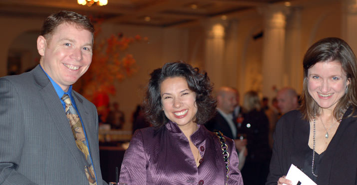 Board President Scott Kerman, Auction Sponsor Elisabeth Kang of Green Apple Dental, and Auction Sponsor Dr. Jill Speaker of Creekside Medical.