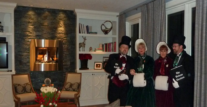 The Dicken's Carolers in the Metke Family Room