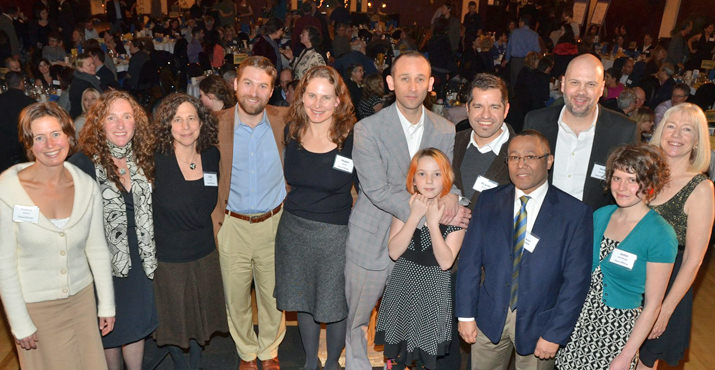 The Columbia Slough Watershed Council gave out five Slough Awards at the gala. Hillary Wilton, Shannah Anderson, Deb Lev, Leif Anderson, Megan Hanson, Alan Hipolito & daughter Isabela, Ricardo Moreno, Nestor Campos, David Kennedy, Jamie Stamberger, and Jane Van Dyke.