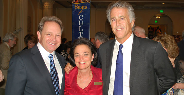 Debonair Christopher Kennedy Lawford is pictured with fellow guest speaker James Hutcheson and Oregon Partnership outreach coordinator Barbara Caplan