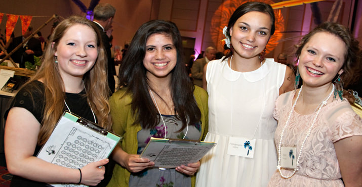 St. Mary's Acadamy students Megan Simms, Megan Magsarili, Annamarie White and Kate Brouns volunteered at the auction